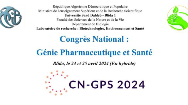 Génie pharmaceutique et santé, 24 et 25 avril 2024